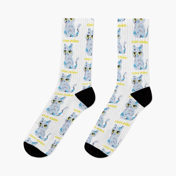 Item preview, Blue floral botanical flower yellow Vietnamese cat letter character designed and sold by Bird4771.