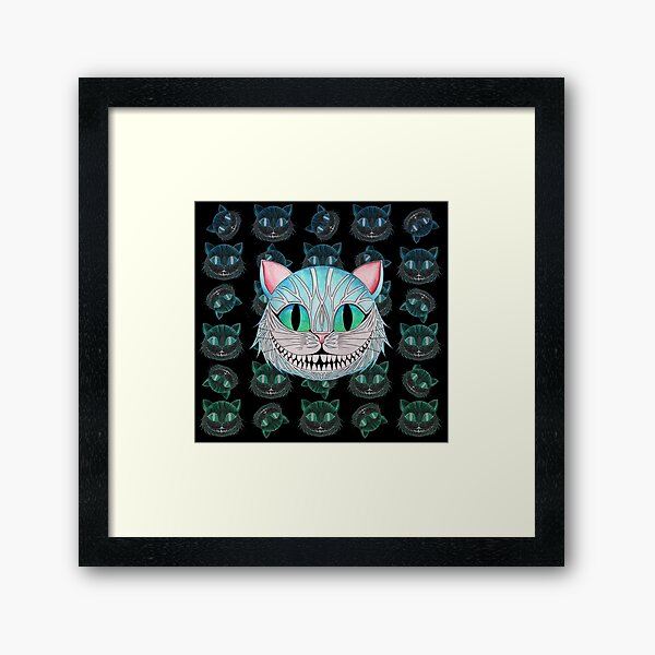 Cheshire Cat (Dark background) Framed Art Print