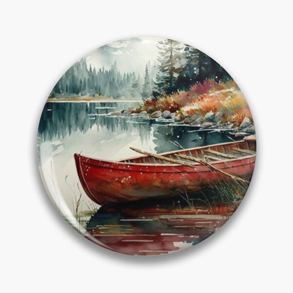 Item preview, Canoa en la orilla: pintura de acuarela designed and sold by Tiberius404.