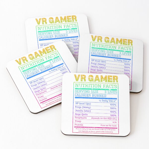 Item preview, Girl VR Gamer Chick Food Label Virtual Reality Women Merch VR Comedy Gaming Nutrition Facts designed and sold by DadJokeDescript.