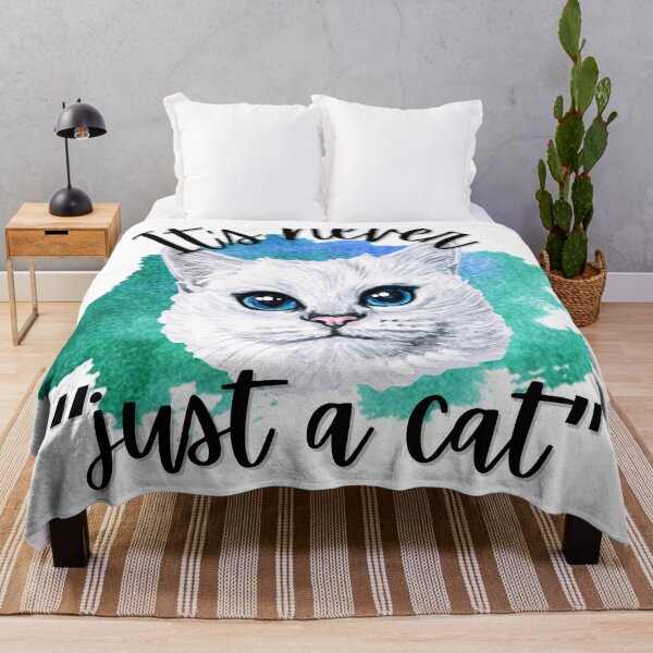 Item preview, It’s never just a cat, cat owner, rescue cats, white cat with blue eyes designed and sold by JoeyGraceCatCo.