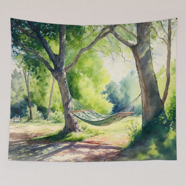 Item preview, Hammock Bliss: Watercolor Painting designed and sold by Tiberius404.