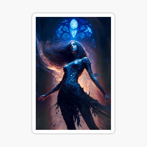 Ethereal Enchantment: A Gothic Chapel Dance of the Starlit Goddess Sticker