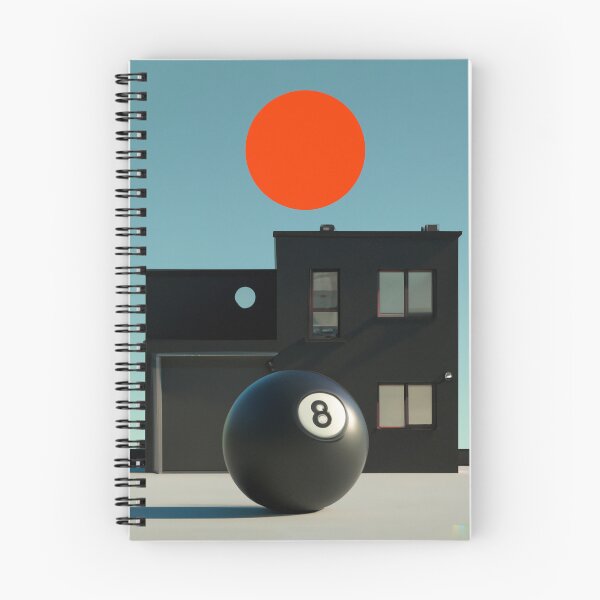 Item preview, Red sun with 8 pool infront of house designed and sold by moodboardzz.