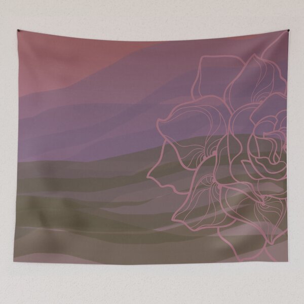 Item preview, Ombre Sunset over Flowered Mountains  designed and sold by bizbostudio.