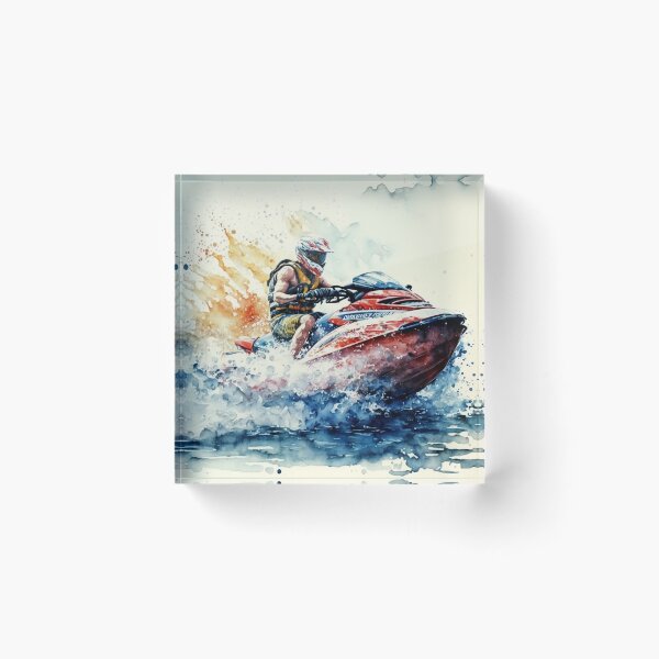 Item preview, Jetski Splash: Watercolor Painting designed and sold by Tiberius404.