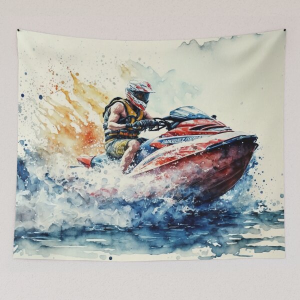 Item preview, Jetski Splash: Watercolor Painting designed and sold by Tiberius404.