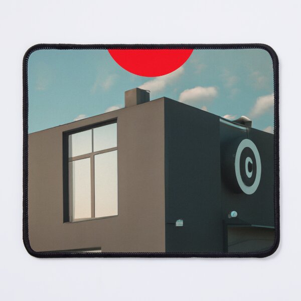 Item preview, Modern futuristic architecture with red sun designed and sold by moodboardzz.