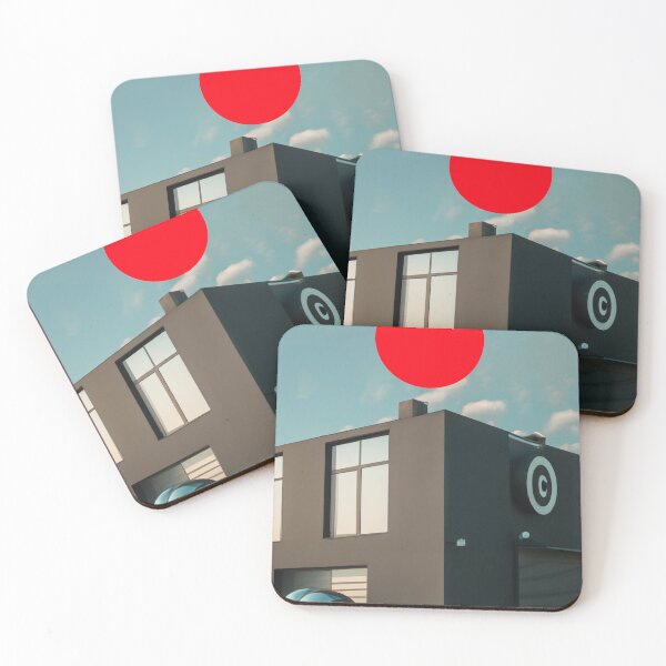 Item preview, Modern futuristic architecture with red sun designed and sold by moodboardzz.