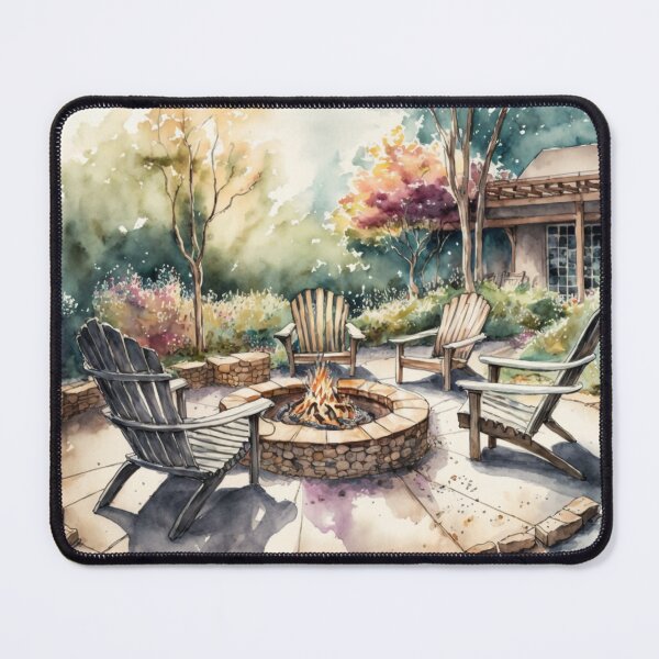 Item preview, Cozy Firepit Scene: Watercolor Painting designed and sold by Tiberius404.