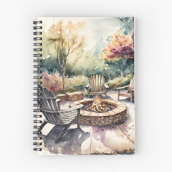 Item preview, Cozy Firepit Scene: Watercolor Painting designed and sold by Tiberius404.