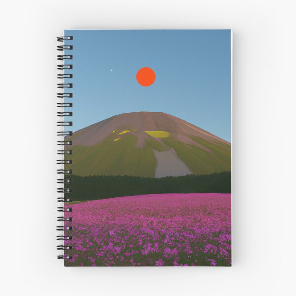Item preview, Beautiful Asian Mountain with blue sky and pink flowers designed and sold by moodboardzz.