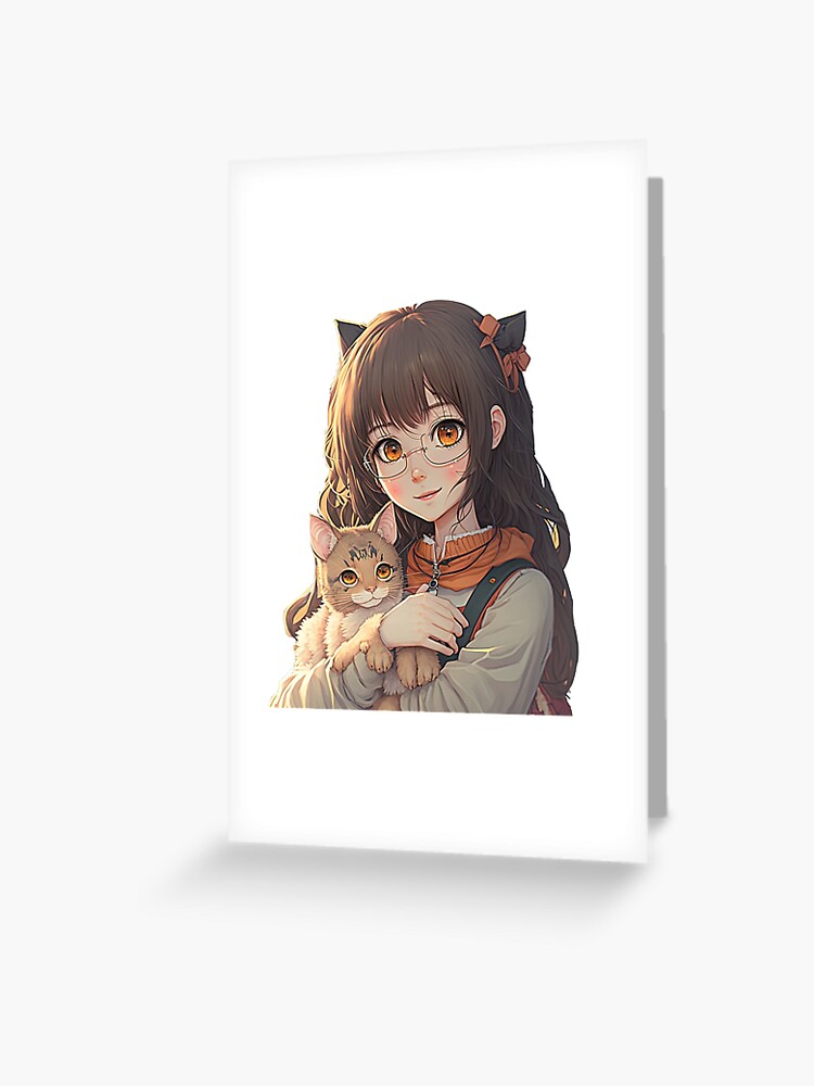 Aesthetic Anime Girl - Anime Kawaii Girl Classic . Greeting Card