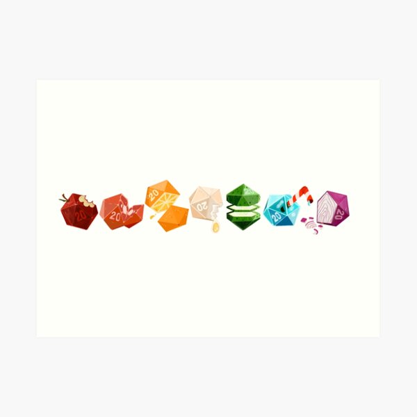 Food Dice Collection- Tabletop Potluck Art Print