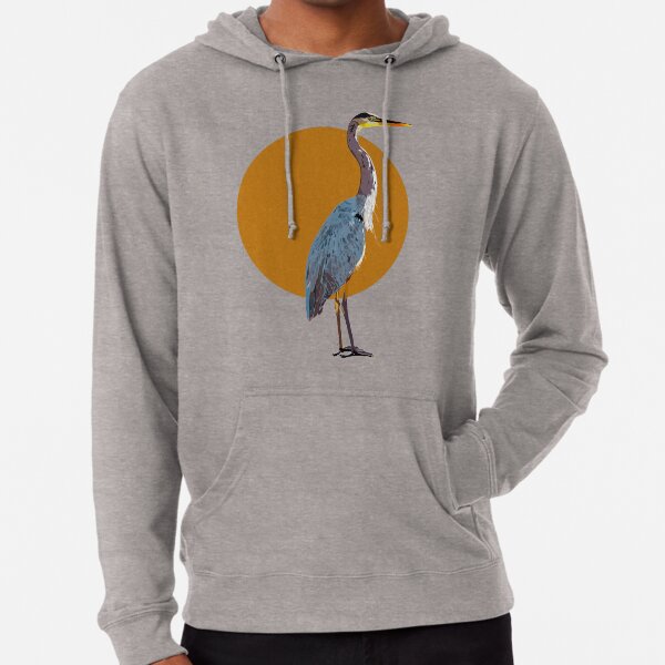 Heron bird clearance slogan print hoodie