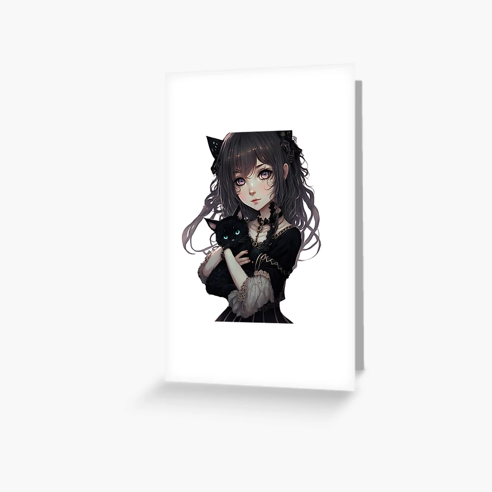 Gothic lady in anime style stock illustration. Illustration of