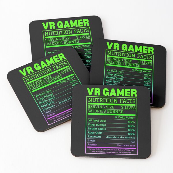 Item preview, VR Gamer Etiqueta de alimentos Datos nutricionales Realidad virtual Juegos Meme Niños designed and sold by DadJokeDescript.