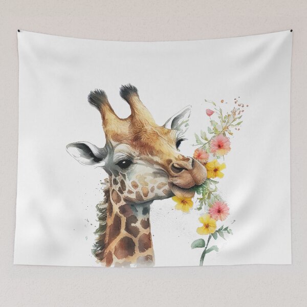 Item preview, Giraffe eating flowers designed and sold by KittyCat08.
