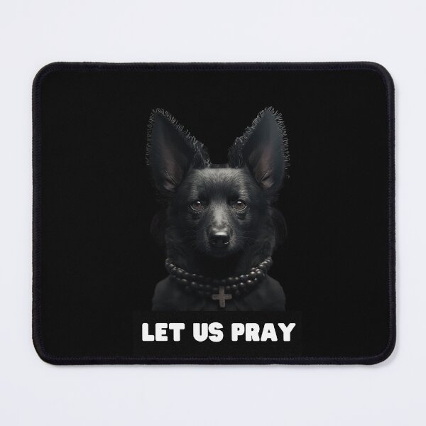Item preview, Dog priest religious humor let us pray holy animal designed and sold by AnimalArtPhotos.