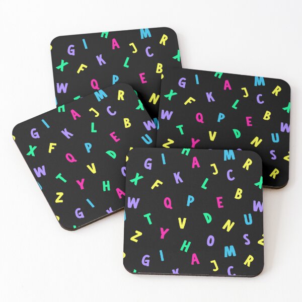 Item preview, Neon Colors Alphabet Black Background designed and sold by PridePositivity.
