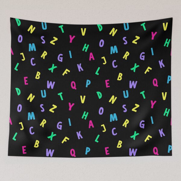Item preview, Neon Colors Alphabet Black Background designed and sold by PridePositivity.