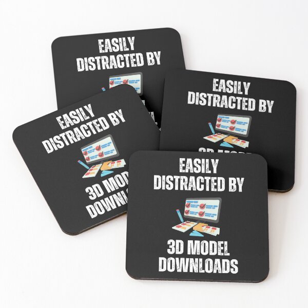 Item preview, Easily Distracted By 3D Model Downloads designed and sold by BadAttitudeTees.