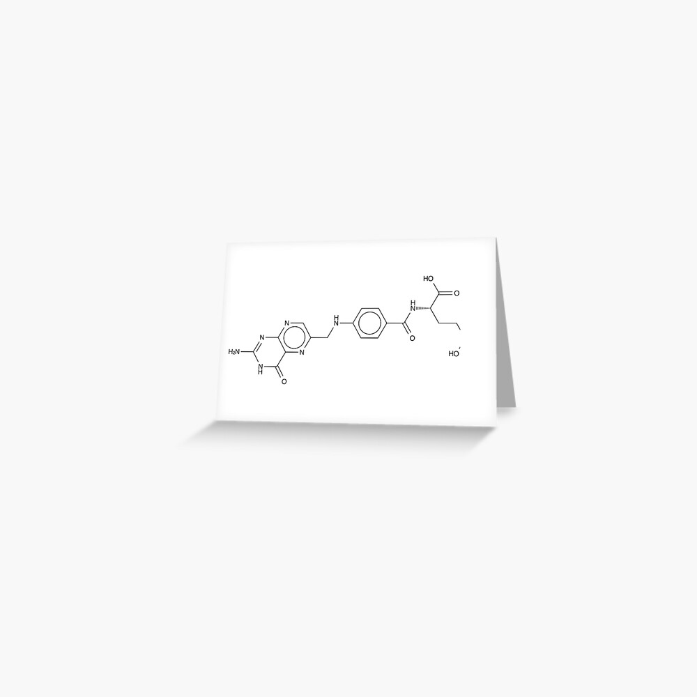 "vitamin b9 chemical molecule structure" greeting card