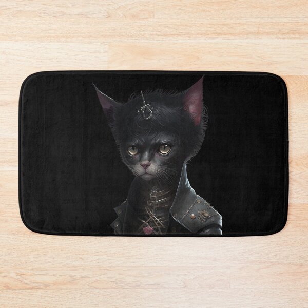 Item preview, Goth cat wearing dark black gothic outfit cool design designed and sold by AnimalArtPhotos.