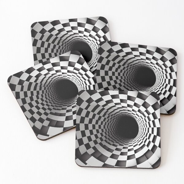 Item preview, Optical Illusion Checkerboard - Black and White Hole Art designed and sold by UniqueDesignsC.