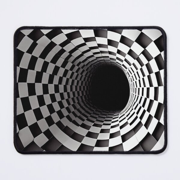 Item preview, Optical Illusion Checkerboard - Black and White Hole Art designed and sold by UniqueDesignsC.