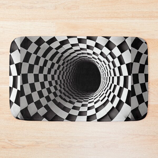 Item preview, Optical Illusion Checkerboard - Black and White Hole Art designed and sold by UniqueDesignsC.
