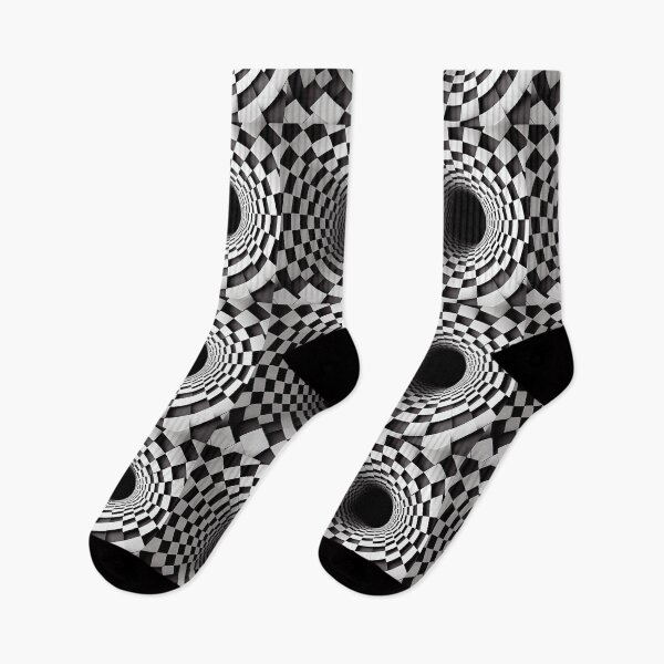 Item preview, Optical Illusion Checkerboard - Black and White Hole Art designed and sold by UniqueDesignsC.