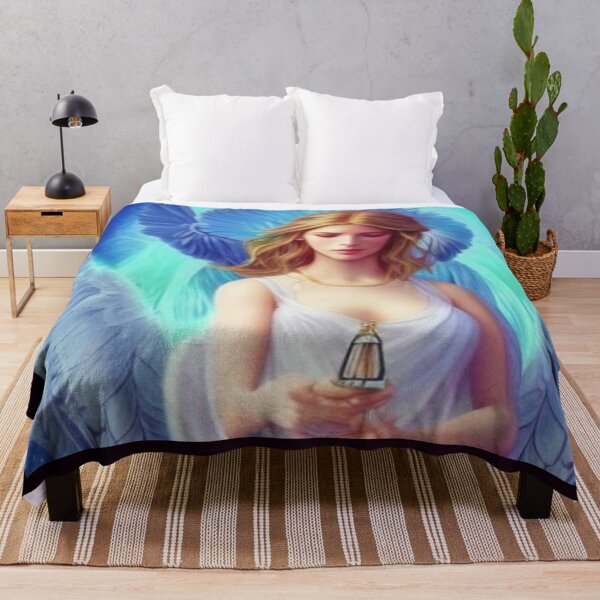 Item preview, Angel art in blue sky designed and sold by AnnieHaven.