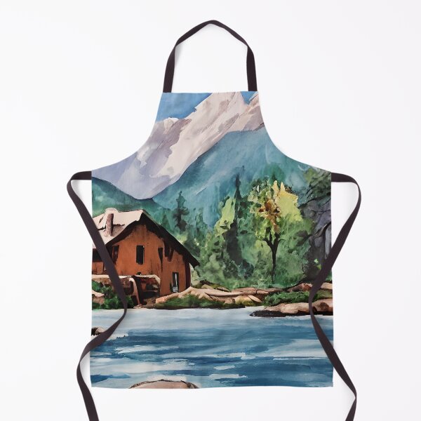 Item preview, Mountain Cabin Painting designed and sold by Poetic Patterns Studio.
