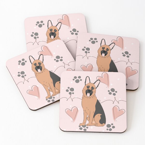 Item preview, LOVE German Shepherd - Red and Black 4 designed and sold by Lulupainting.