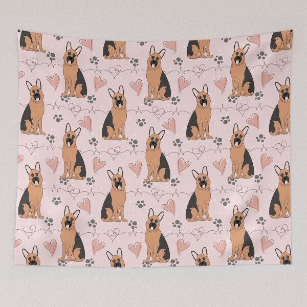 Item preview, LOVE German Shepherd - Red and Black 4 designed and sold by Lulupainting.