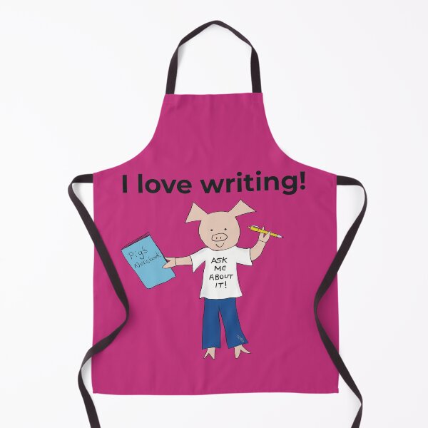 Item preview, I love writing! Left-handed writer. Introverts in pink, writing designed and sold by PiggingJapan.