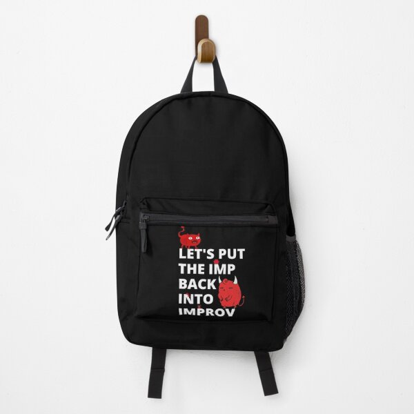 Item preview, Let's Put the Imp Back Into Improv (dark design) designed and sold by LaughItsComedy.