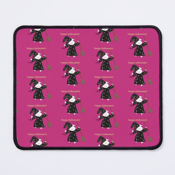 Item preview, Halloween pink ghost witch with broomstick and spider. Cute pig in fancy dress, Halloween designed and sold by PiggingJapan.