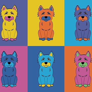 Artwork thumbnail, Colorful Dog Pattern - Astonished Cat Company - Gift for Dog Lover - Gift for Art Lover by AstonishedCatCo