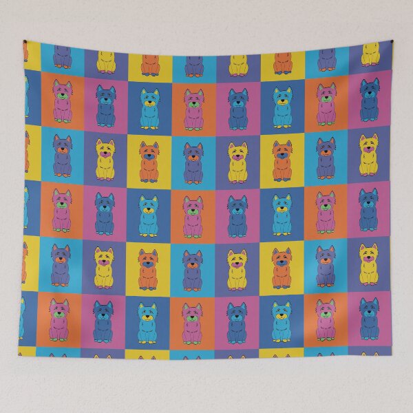 Item preview, Colorful Dog Pattern - Astonished Cat Company - Gift for Dog Lover - Gift for Art Lover designed and sold by AstonishedCatCo.