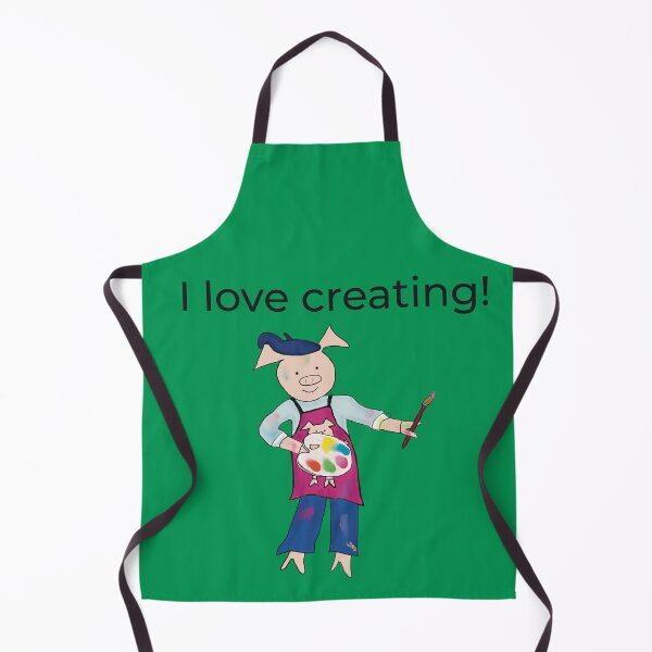 Item preview, Green, Creating! I love creating, left handed pig painter,artist. designed and sold by PiggingJapan.