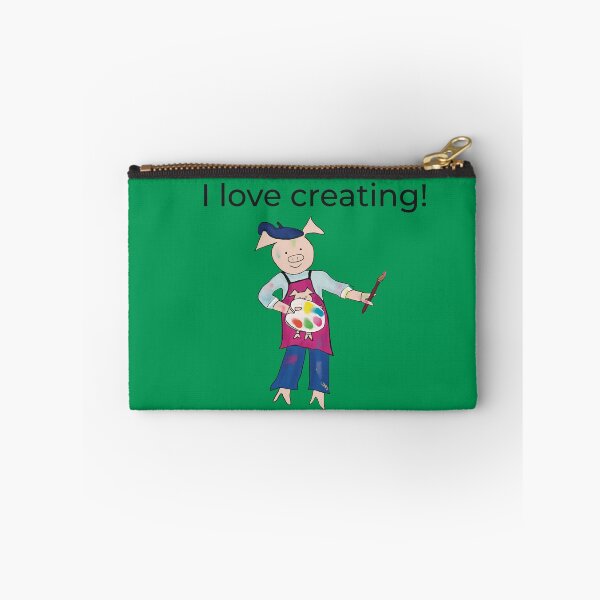 Item preview, Green, Creating! I love creating, left handed pig painter,artist. designed and sold by PiggingJapan.