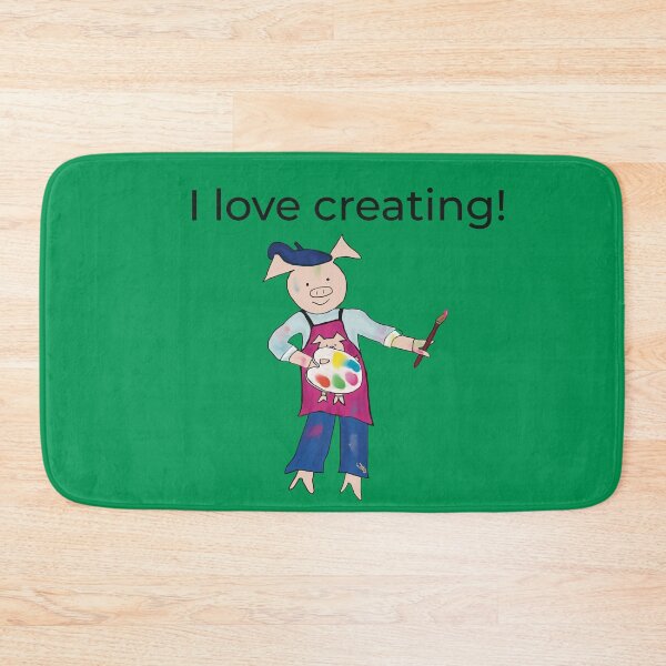 Item preview, Green, Creating! I love creating, left handed pig painter,artist. designed and sold by PiggingJapan.
