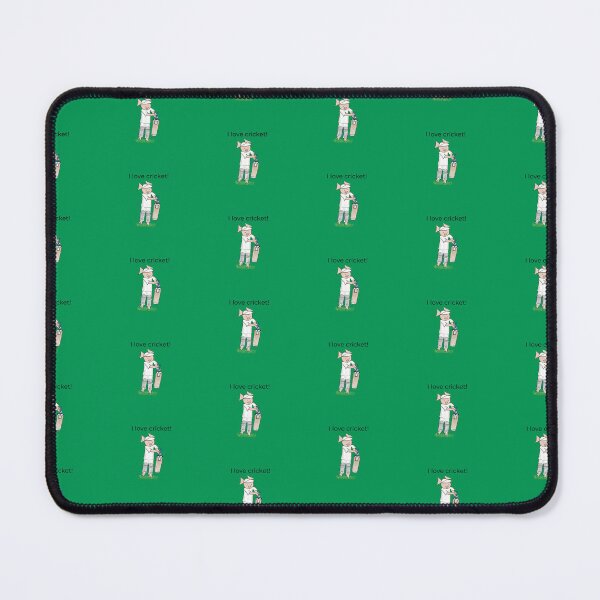 Item preview, Green, I love cricket! Left handed pig cricket player, batter, old school. Cricket designed and sold by PiggingJapan.