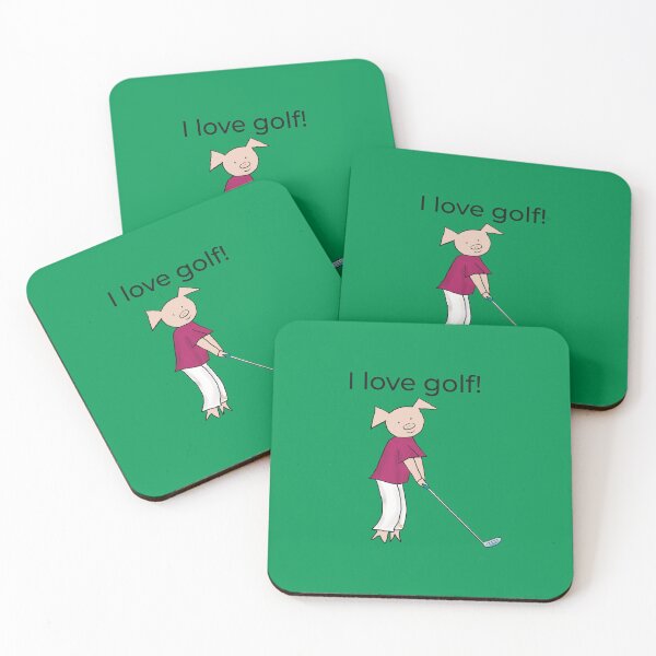 Item preview, Green, I love golf! Left handed pig golf player. designed and sold by PiggingJapan.