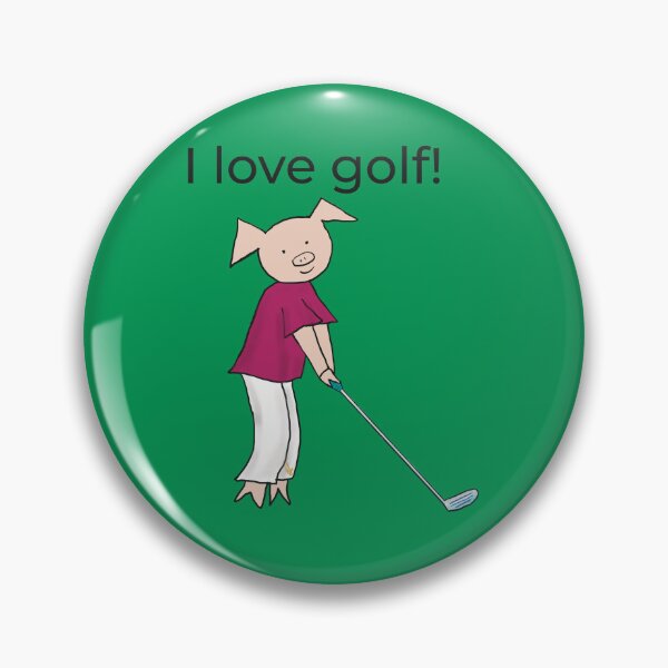 Item preview, Green, I love golf! Left handed pig golf player. designed and sold by PiggingJapan.