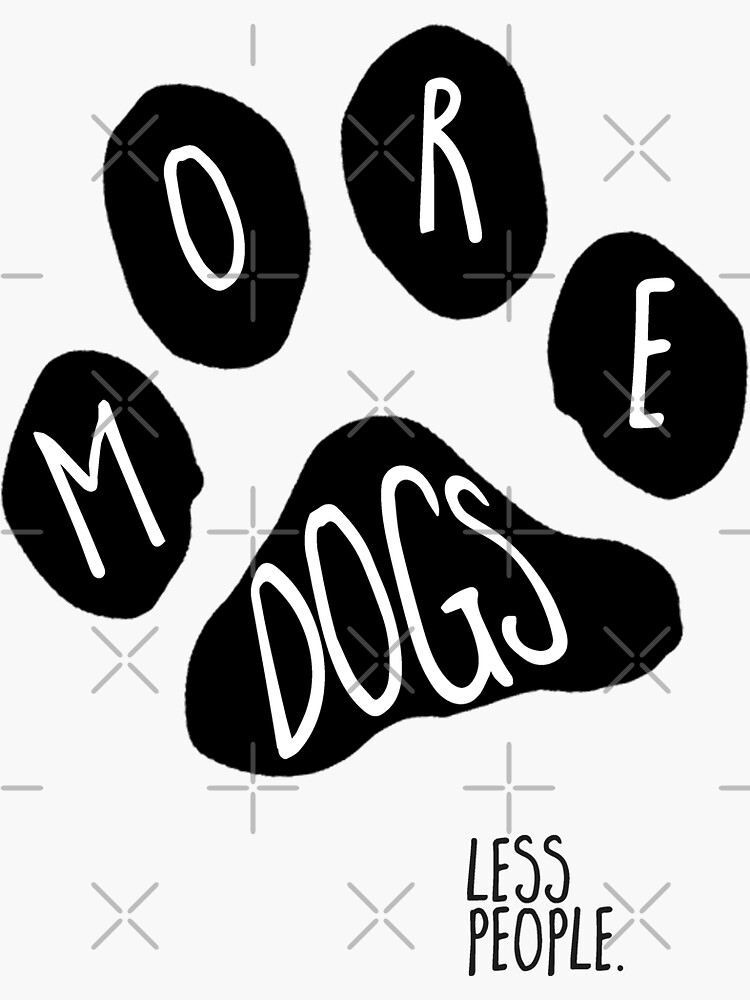 Thumbnail 3 of 3, Sticker, paw print (more dogs - less people) designed and sold by mystudiocreate.