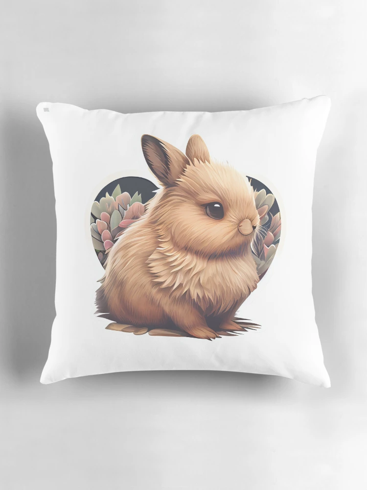 Thumbnail 3 of 4, Pillow, Lionhead Rabbit designed and sold by Star_.