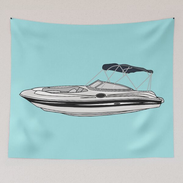 Item preview, Motorboat cartoon illustration designed and sold by Misscartoon.